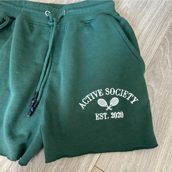 Nasty Gal Dark Green Tennis Club Shorts 4 - Picture 2 of 3